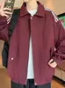 Chaqueta casual de trabajo deportiva a rayas de tres bandas de estilo americano, transfronteriza, moderna, elegante para hombre, para primavera y otoño, estilo universitario, con cuello de solapa