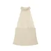 Ropa europea y americana para mujer transfronteriza, moda popular de AliExpress, versátil, casual, retazos, botones, top halter