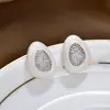 Nuevos Pendientes de Resina Jelly para Primavera/Verano 2026 con Circonita Microincrustada, Diseño Irregular de Moda Exquisito Versátil Accesorios para Orejas
