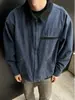 Chaqueta de solapa de lona lavada transfronteriza, chaqueta corta de béisbol moderna para hombre de primavera/otoño, chaqueta de trabajo estilo americano Detroit