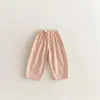 26 Pantalones Casuales Rayados Sueltos Estilo Coreano Primavera/Verano para Niños y Niñas, Pantalones Rectos de Algodón Suave para Niños, Pantalones Anti-Mosquitos para Bebés