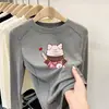 Camiseta interior casual de cuello redondo para niños, nueva colección primavera/otoño/invierno 2026, top de manga larga para niñas, adecuado para niños de talla mediana y grande, hecho con tela suave y cepillada