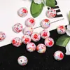 Nova Estampa de Caveira Rosa Sangrenta de Halloween Contas Redondas Corrente para Celular DIY Caneta com Contas Acessórios de Joia Contas Soltas
