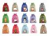 Sacos de Juta com Cordão de Natal Transfronteiriços Decoração para Festas de Fim de Ano Sacos de Presente Sacos para Embalagem de Doces Infantis Sacos do Papai Noel