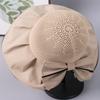 Sombrero de Pescador de Pegamento de Colores de Verano Cubre Cara Protección Solar Sombrero para el Sol Transpirable Moda Sombrero de Sol de Ala Ancha para Mujer Sombrero con Lazo