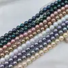 Perlas de Concha de Colores de Alto Brillo con Recubrimiento, Perlas de Imitación Swarovski de Alto Brillo, Perlas Edison, Cuentas Redondas para Manualidades de Bisutería