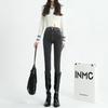 Jeans Ajustados Elásticos para Mujer Primavera Cropped Cintura Alta Ropa Exterior Cyber Popular Versátil Ajustado Ajustado Pantalones de Lápiz