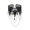 Accesorios de Halloween Set de Máscara de Encaje de Media Cara Collar Gótico Diadema Pendientes Guantes Máscara de Ojos de Mascarada