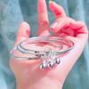Pulseira de Prata Sansheng III Feminina Prata Esterlina 999 Pulseira de Três Anéis Joias Pulseira de Prata para Namorada Tanabata Dia dos Namorados