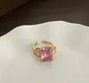 Anel de Zircônia com Diamantes Inteiros de Luxo Leve e de Alta Qualidade, Elegante Retrô, Anel Aberto Exquisito e Elegante para o Dedo Indicador, Anel de Empilhar Super Brilhante