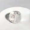 Cuentas de Vidrio Transparentes Blancas con Escrituras Grabadas, Cuentas de Vidrio Azules Estilo Antiguo con Luz Dorada, Cuentas Sueltas para Pulseras, Cristal Blanco de Imitación