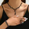 2025 Colar Brincos Pulseira de Joias com Strass Transfronteiriços Conjunto de Três Peças Acessórios de Joias Joias de Noiva Casamento Versátil