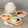 Kaibaiya Porcelana de Imitação A5 Melamina Louça Tigela de Sobremesa Criativa Pó de Gelo Simi Dew Taro Redondo Pele Dupla Leite Açúcar Água Tigela Conjunto