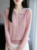 Nuevo Estilo Otoño/Invierno 2026 Cárdigan de Punto con Cuello Solapa para Mujer, Suéter de Moda que Adelgaza, Ropa de Abrigo Elegante, Top Versátil para Usar como Base
