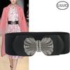 Casual y Versátil Gancho Retro Faja Ancha Negra Cinturón Decorativo para Exterior de Moda para Mujer Cinturón Elástico Venta al por Mayor Dropshipping