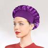 Touca de banho de cetim feminina de aba larga e alta elasticidade, touca de banho para quimioterapia, touca para cuidados com os cabelos em salão de beleza