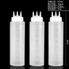 Botella dispensadora de condimentos de tres agujeros de grado alimenticio botella dispensadora de salsa de tres agujeros botella dispensadora de salsa para puesto callejero comercial tipo dispensador de tres agujeros comercial