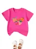 Amazon eBay loja independente roupa infantil confortável e versátil com estampas de frutas como pêssego, melancia, laranja, cereja e morango, gola redonda manga curta