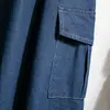 Toma Real de Falda de Mezclilla Color Puro Talla Grande Casual Holgada Falda con Volantes Falda de Línea A Falda de Longitud Media Cintura Alta Otros