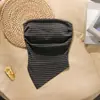 Diseño de Rayas Estilo Americano, Tejido de Top Tubo Irregular, Camisola para Mujer, Adecuado para Usar Tanto por Dentro como por Fuera