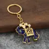 Diamante Nuevo Elefante de Guerra Tailandia Aceite Caliente Goteo Elefante Tridimensional Coche Llavero Colgante Pequeño Regalo Venta al por Mayor