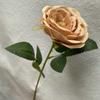 Pano de lã abrasado única camélia artificial decorativa flor simulação rosa atacado casamento simulação buquê interior seco flor ornamentos