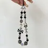 Funda Inspirada en Celebridades Corazón Negro Genial Cadena para Teléfono Funda Corta para Teléfono Accesorio Estilo Oscuro Correa para Cámara CCD