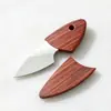 Mini Navaja de Bolsillo Portátil Cuchillo de Pescado de Madera Cuchillo con Grano de Madera Cuchillo Corto Portátil para Exterior Cuchillo de Cocina para Fruta