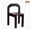 Banqueta Pequena Casual para Vestir em Madeira Maciça Designer Italiano Minimalista Cadeira de Café com Encosto Cadeira Meia-Lua Cream Empilhável