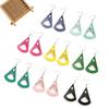 Nuevos aretes huecos de madera de moda europea y americana, aretes geométricos de madera personalizados, aretes de diamantes transfronterizos, joyería de moda
