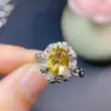 Anillo de plata de ley S925 con citrino natural, diseño de moda nicho, ovalado 7*9mm, anillo con montura vacía, venta al por mayor