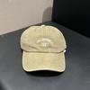 Boné de beisebol cinza lavado vintage estilo coreano Feminino Masculino Cabeça Grande Combinação Total Chapéu Pequeno Banho de Rosto Boné Bordado com Letras
