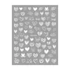 Redanco3D Planos Ins Populares Pegatinas para Uñas de Dibujos Animados Lindos Calcomanías para Uñas de Corazón Doradas y Plateadas Dh-1001