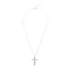 Pendente Cruzado Europeu e Americano Transfronteiriço Simples com Zircônia Incrustada Corrente para Clavícula Doce e Cool Personalizado Colar Longo Joias de Nicho Femininas