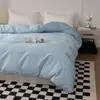 Lençol de Cama Liso de Cor Sólida, Fronha, Lençol com Elástico, Capa de Edredom de Algodão Puro, Algodão de Fibra Longa de Xinjiang, 60 Fios, Para Todas as Estações, Peça Única