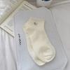 Calcetines cortos de algodón con bonitos cachorros para mujer, de primavera y verano, con lazo de Corea del Sur, absorbentes del sudor, finos y bajos, de algodón para mujer.