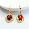 Aretes de Ámbar Natural de Guan Yu Ámbar Báltico Sangre Ganchos para Mujer Venta al por Mayor de Fábrica Dropshipping S3122807