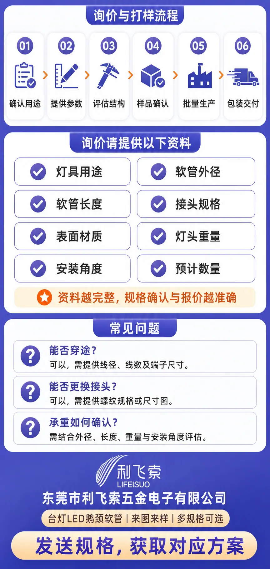 利飞索台灯软管询价打样与台灯软管下单常见问题