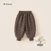 Pantalones de Invierno 2025 para Niños Bangxuan, Pantalones de Terciopelo para Bebé Niño, Pantalones de Cuadros Cálidos y Engrosados, Leggings para Niño