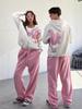 Estación Independiente Marca de Moda Transfronteriza Europea y Americana Sudadera Nueva con Estampado de Letras Pareja Moda Urbana Sudadera Holgada con Capucha