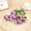 7 Cabeças Rosa Pérola Estilo Outono Cena de Casamento Sala de Estar Buquê Enfeites Flores Artificiais Fabricantes de Comércio Exterior Atacado Flores Artificiais
