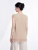Camiseta sin mangas con borlas Miyake para mujer, diseño único, plisado de escamas de pez, cuello redondo, color liso, corte línea A, camiseta top adelgazante, moderna