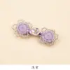 Botones de Flor de Rosa de Cristal para Cheongsam Infantil, Botones de Cuello Estilo Chino, Botones Decorativos Tejidos a Mano para Chaleco Hanfu