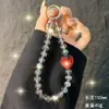 Cadena para Colgar Teléfono Móvil Popular Super Brillante Full Diamond Cristal de Fresa Pulsera con Cuentas Lanyard Cadena de Cristal para Teléfono Móvil Llavero Anti-Caída