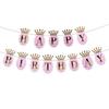 Felizcumpleaños Fiesta de Cumpleaños Corona Tira de Letras Banner Tira para Colgar Decoración de Interior Banner