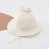 Sombrero de Bebé Primavera y Verano Lindo Moño Sombrero de Pescador Transpirable Delgado Ala Ancha Sombrero de Protección Solar Sombrero de Sol para Niños Estilo Coreano