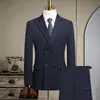 Conjunto de Traje para Hombre 2026 Primavera y Otoño Juventud Doble Botonadura Negocios Boda Traje de Novio para Hombre Alta Gama