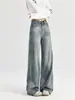 Jeans Retro Americanos de Pierna Ancha para Mujer 2025 Nuevo Invierno Cintura Alta Adelgazantes Caída Sueltos Estilo Perezoso Pantalones de Largo Completo