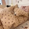 Juego de cama de algodón con dibujos animados de cuatro piezas, edredón individual para dormitorio infantil de algodón, juego de cama de 2025, juego de sábanas de tres piezas