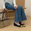 Nuevos Zapatos Mary Jane 2026 para Mujer con Moño, Punta Redonda, Diseño Patchwork, Aumento Interno de Altura, Zapatos Planos